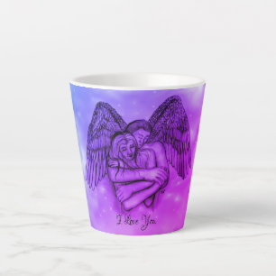 Taza De Café Latte Angel Eros en el amor, te amo