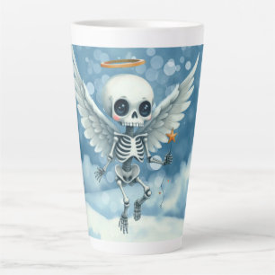 Taza De Café Latte Ángel Esqueleto – El lado dulce del más allá. 