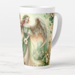 Taza De Café Latte Ángel Serenidad del Trébol