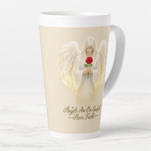 Taza De Café Latte AngelicFaith GoldenHeart
