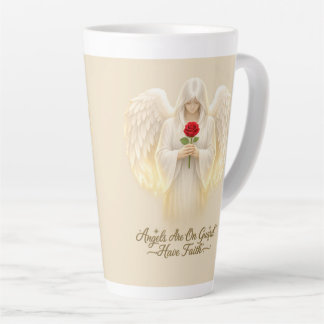 Taza De Café Latte AngelicFaith GoldenHeart