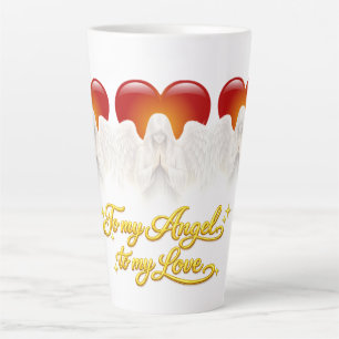 Taza De Café Latte AngelicFaith SilverHeart