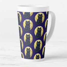 Taza De Café Latte Angry black cat