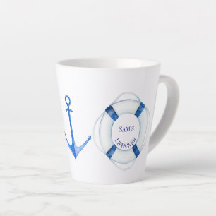 Taza De Café Latte Anilla de Salvavidas y Ancla