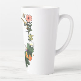 Taza De Café Latte Anillo de flores