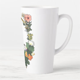 Taza De Café Latte Anillo de flores