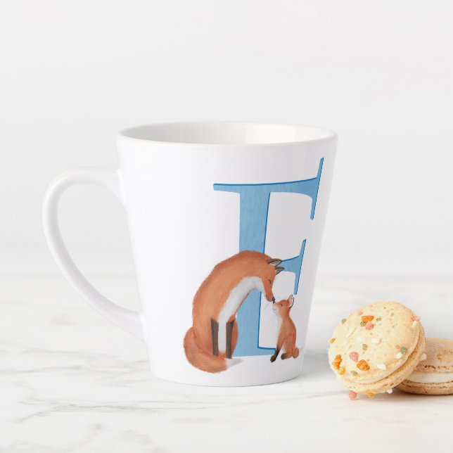Taza De Café Latte Animal ABC F es para zorro latte mug (In situ)