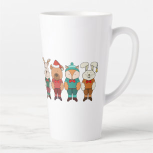 Taza De Café Latte Animales adorables listos para el invierno