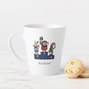 Taza De Café Latte Animales del bosque ¡Eres el mejor! Arte de Podio