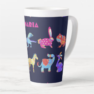 Taza De Café Latte Animales mexicanos de Alebrije personalizados arte