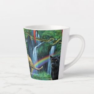 Taza De Café Latte Animales que viven juntos tiran almohada