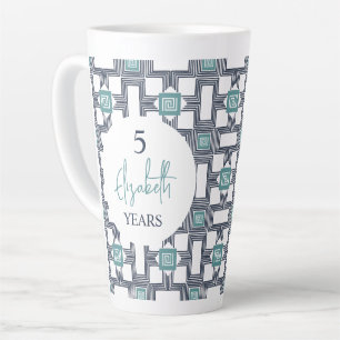 Taza De Café Latte Aniversario de cumpleaños de Sobirety de 5 años