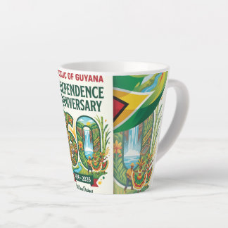 Taza De Café Latte Aniversario  del  60º  aniversario  de  la  indepe