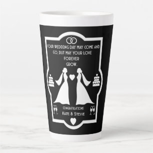 Taza De Café Latte Aniversario del Boda de Chicas gay