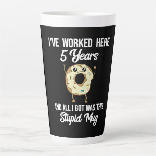 Taza De Café Latte Aniversario laboral de 5 años Agradecimiento a los