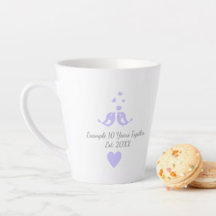 Taza De Café Latte Aniversario personalizado de 10 años juntos