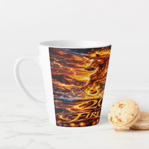 Taza De Café Latte Año del Caballo de Fuego 2026