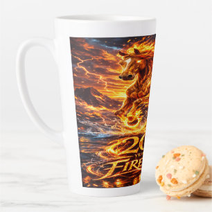 Taza De Café Latte Año del Caballo de Fuego 2026