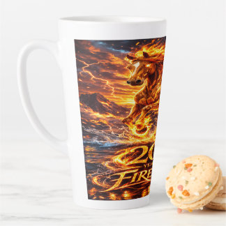 Taza De Café Latte Año del Caballo de Fuego 2026