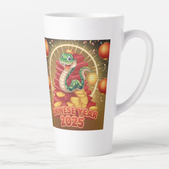 Taza De Café Latte año nuevo chino serpiente de madera (Derecha)