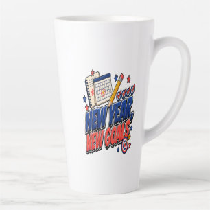 Taza De Café Latte Año Nuevo, Nuevos Objetivos