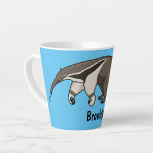 Taza De Café Latte Anteater feliz personalizado ilustracion