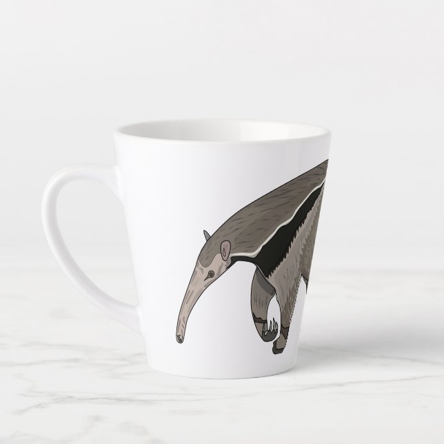 Taza De Café Latte Anteater personalizado ilustracion (Izquierda)