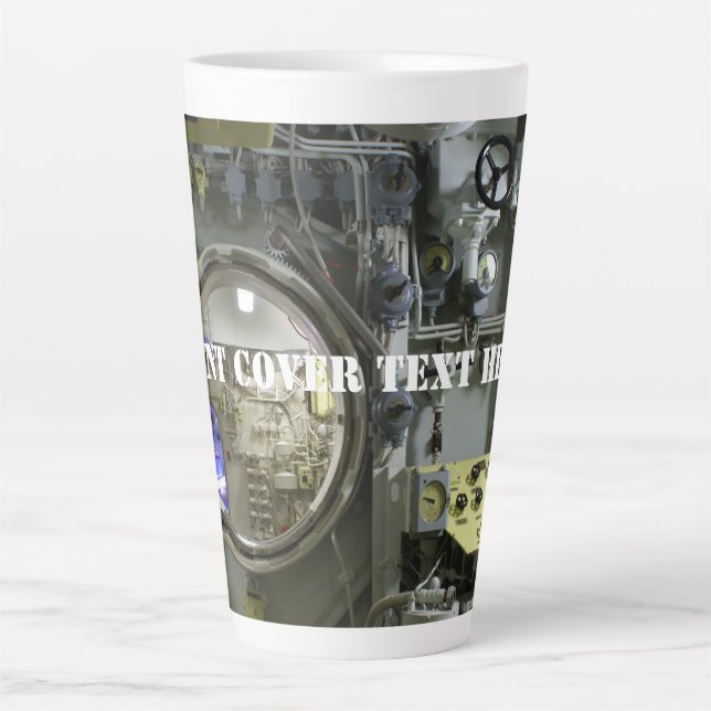 Taza De Café Latte antiguo submarino retro (Anverso)