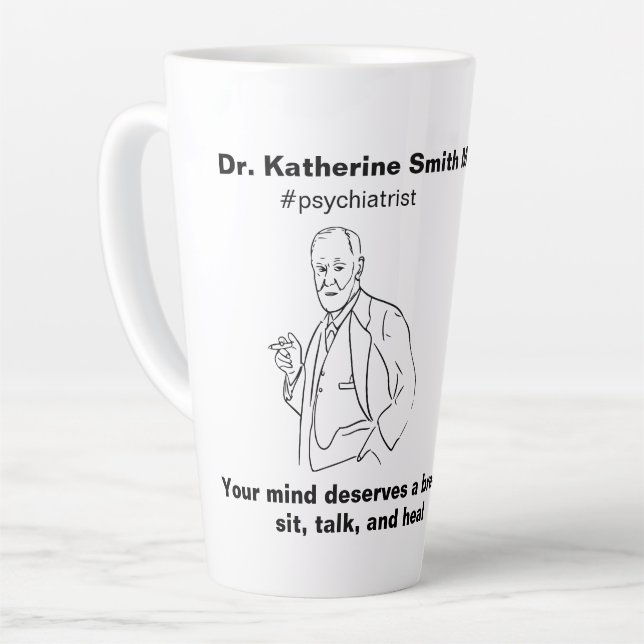 Taza De Café Latte ANTISTRESS Freud Psychiatry Therapy Clinic Health (Ángulo izquierdo)