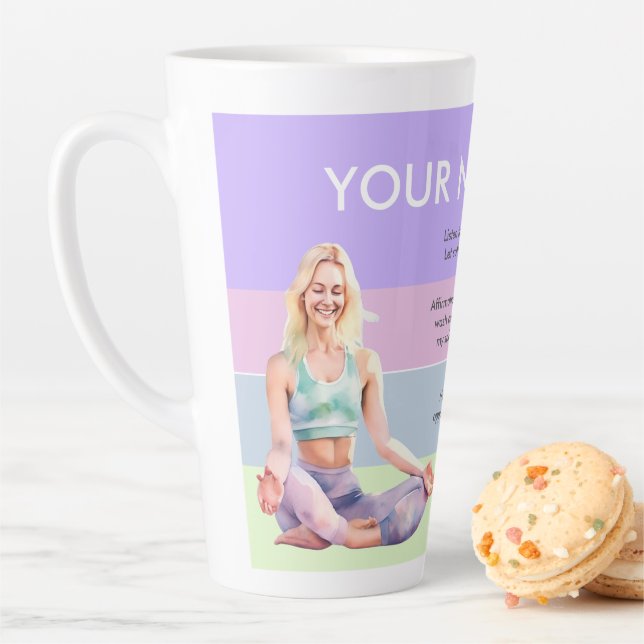 TAZA DE CAFÉ LATTE ANTISTRESS RELAX CALM GIRL YOGA CHAKRA (In situ)