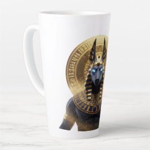 Taza De Café Latte Anubis – Guardián del Más Allá   Mitología Egipcia