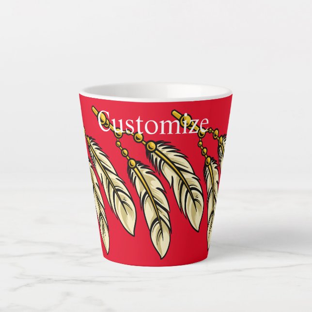 Taza De Café Latte Apache Feathers Thunder_Cove (Anverso)