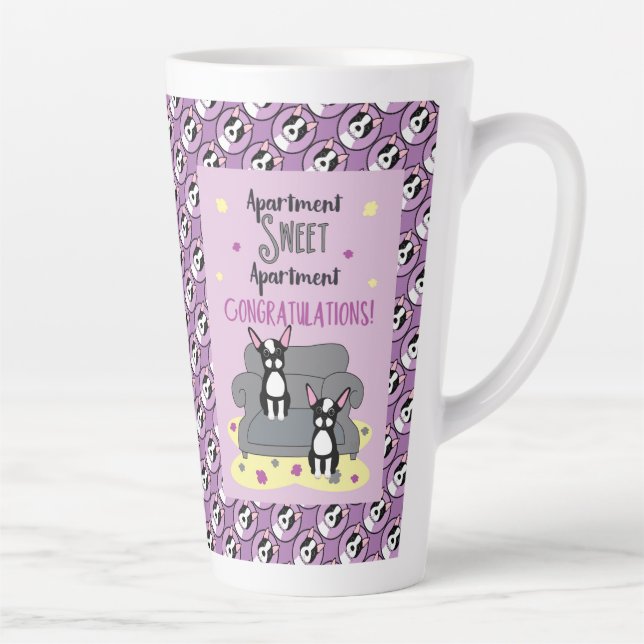 Taza De Café Latte Apartamento Sweet Apartment Boston Terrier Mug (Derecha)