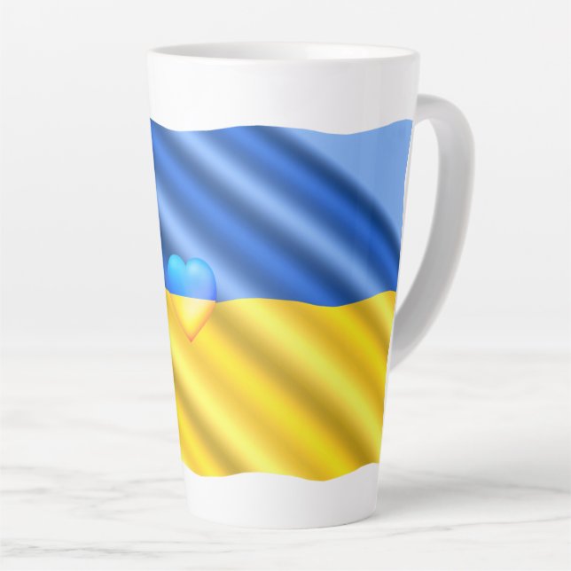 Taza De Café Latte Apoyar la bandera ucraniana de latte lata (Ángulo derecho)