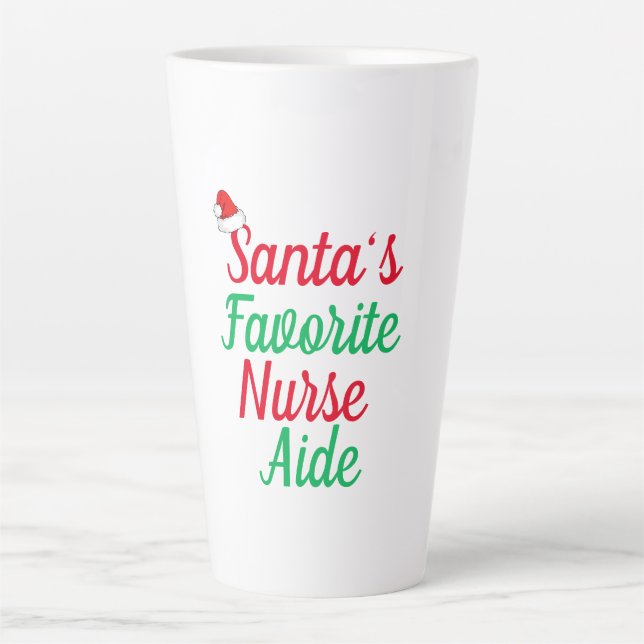 Taza De Café Latte Apreciación de Navidades de enfermería favoritos d (Anverso)