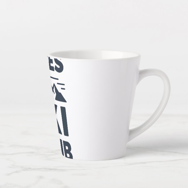 Taza De Café Latte Apres Ski Club Mountain Logo - Custom Mens Winter  (Derecha)