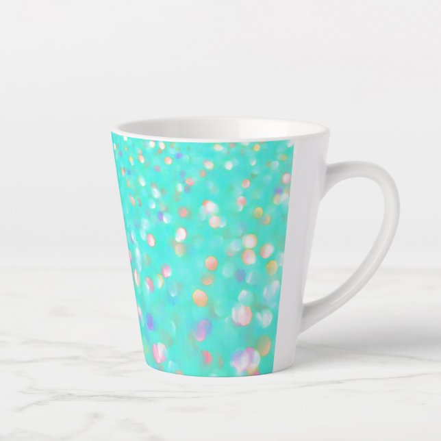 Taza De Café Latte Aqua Confetti Latte Mug (Derecha)