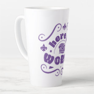 Taza De Café Latte Aquí está el mundo