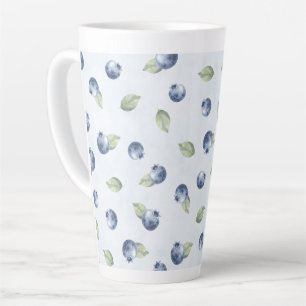 Taza De Café Latte Arándanos Azules Fruta