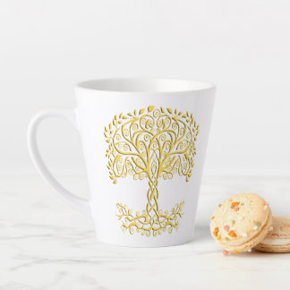 Taza De Café Latte Árbol Celta Amarillo De La Vida