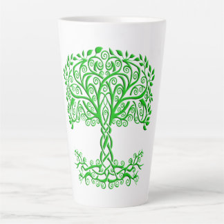 Taza De Café Latte Árbol Celta Verde De La Vida