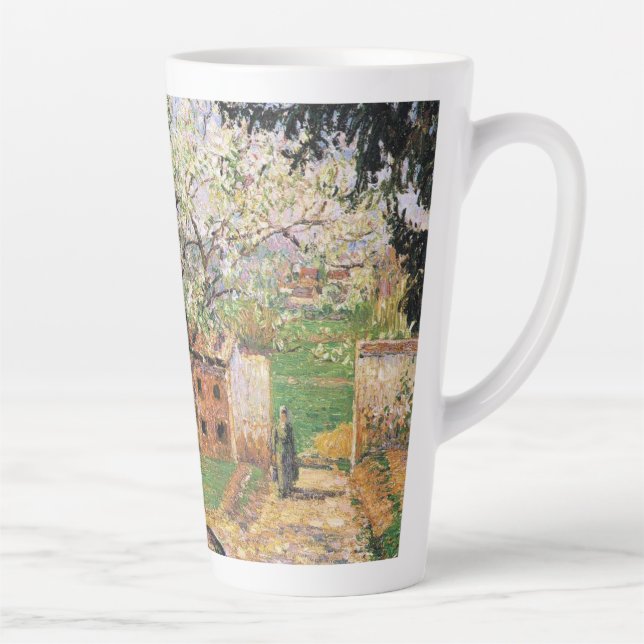 Taza De Café Latte Árbol de ciruelas, Eragny Camille Pissarro (Derecha)