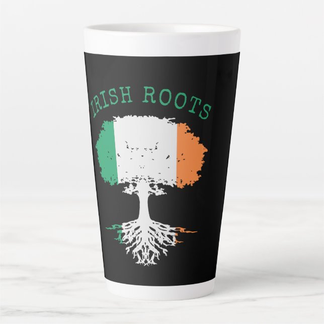 Taza De Café Latte Árbol de familia de raíces irlandesas (Anverso)