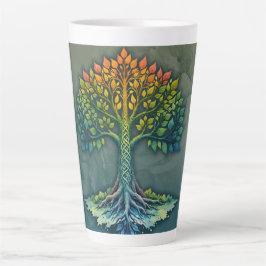Taza De Café Latte Árbol de la Vida Amanecer Cambiante