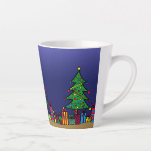 Taza De Café Latte árbol de Navidad
