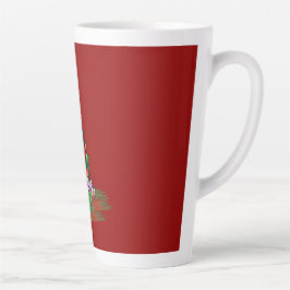 Taza De Café Latte Árbol de Navidad 2021 Burgundy Latte Mug