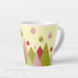 Taza De Café Latte Árbol de Navidad colorido