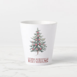 Taza De Café Latte Árbol de Navidad con corazón