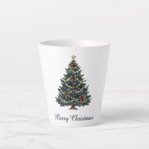 Taza De Café Latte Árbol de Navidad Country