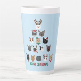 Taza De Café Latte Árbol de Navidad de gato